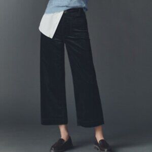 Colette Bow Corduroy Crop Wide-Leg Pants by Maeve